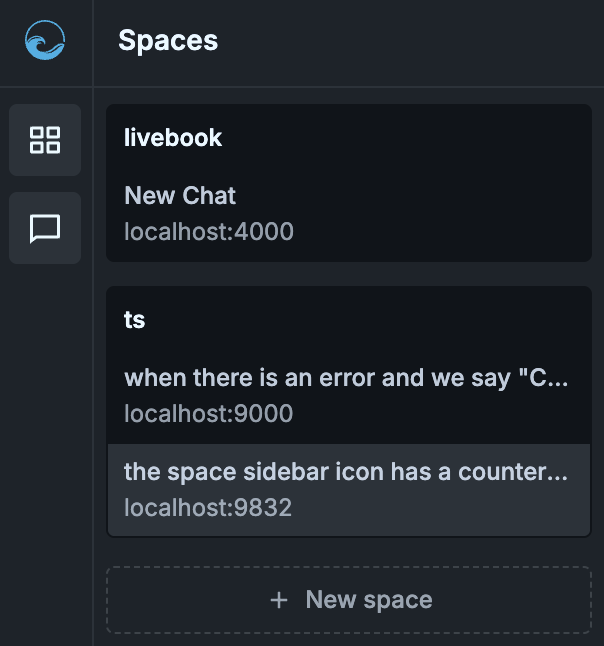 Spaces, all idle